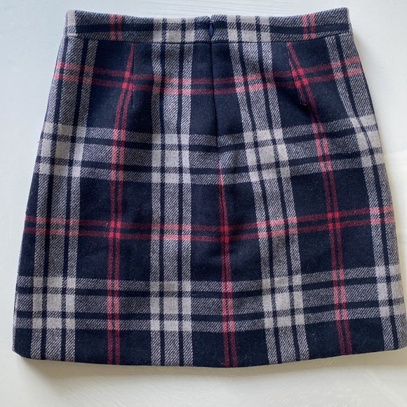 J. Crew Mercantile Women's Blue Plaid Ruffle Mini Skirt, Size 2 - Picture 3 of 5